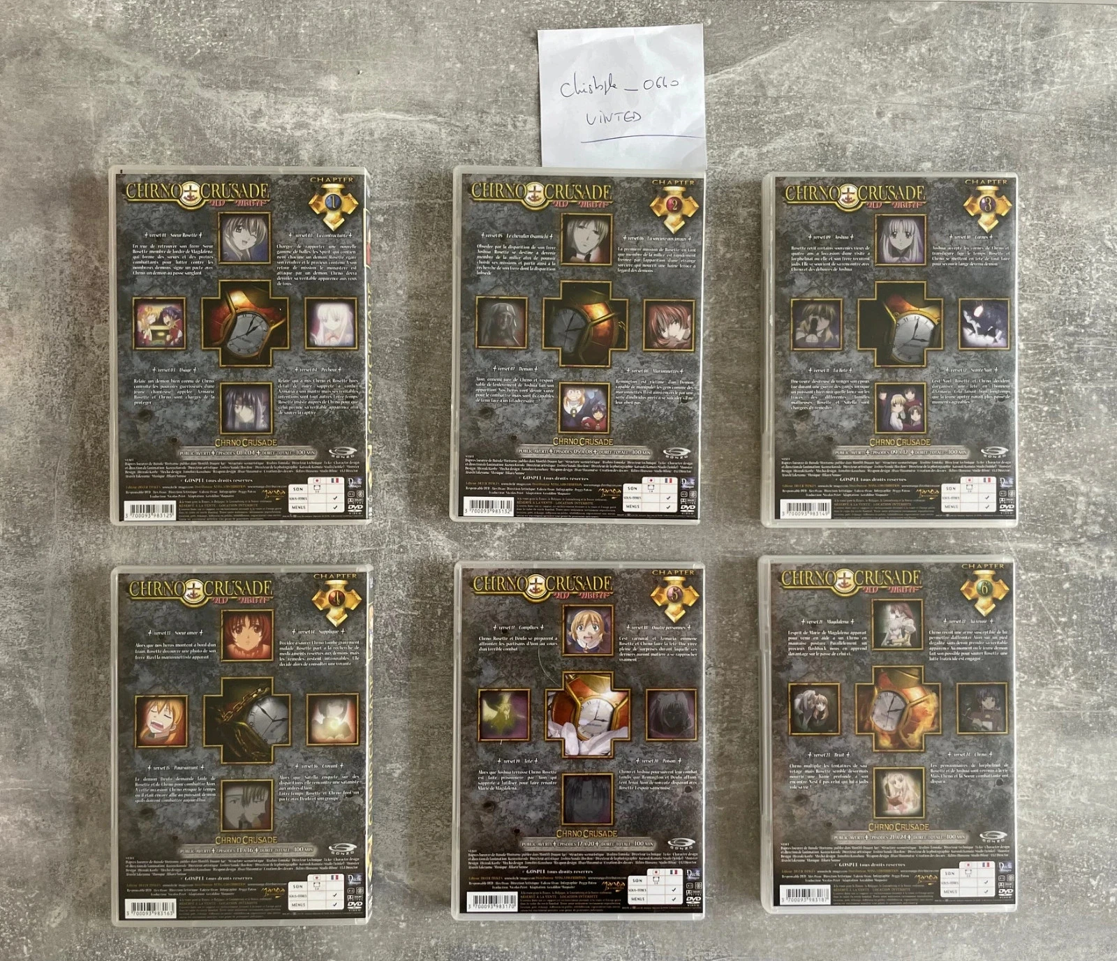 Lote de 2 caixas com 6 DVDs do mangá Chrono Crusade, com legendas em português e original. – photo 4
